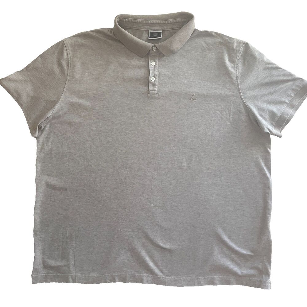Charles Tyrwhitt Mens Polo Shirt 3X Grey Cotton Logo